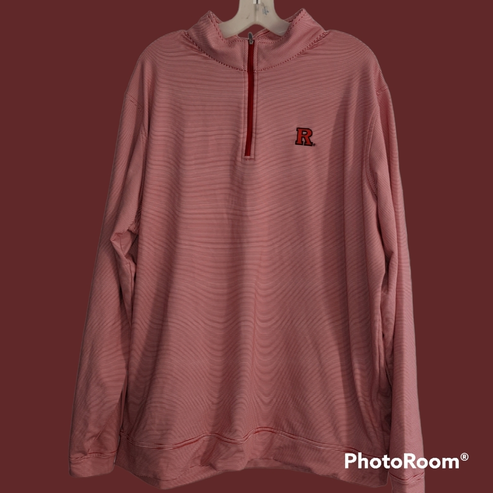 Peter Millar Crown Sport 1/4 Zip Lightweight Jacket Rutgers University XXL used